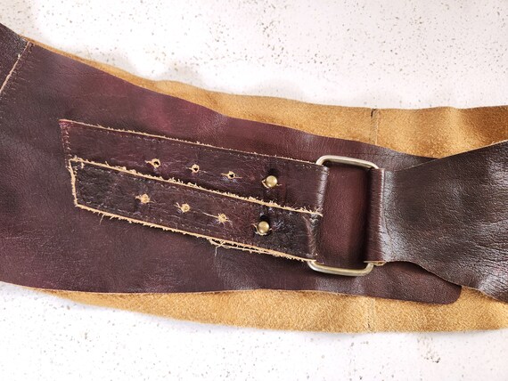 Vintage Wide Leather Belt - Supple Leather Belt -… - image 8