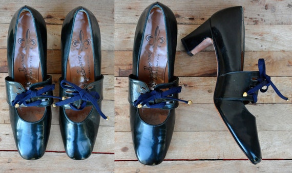 50s Black Patent Leather Pumps - Manor Bourne for… - image 2