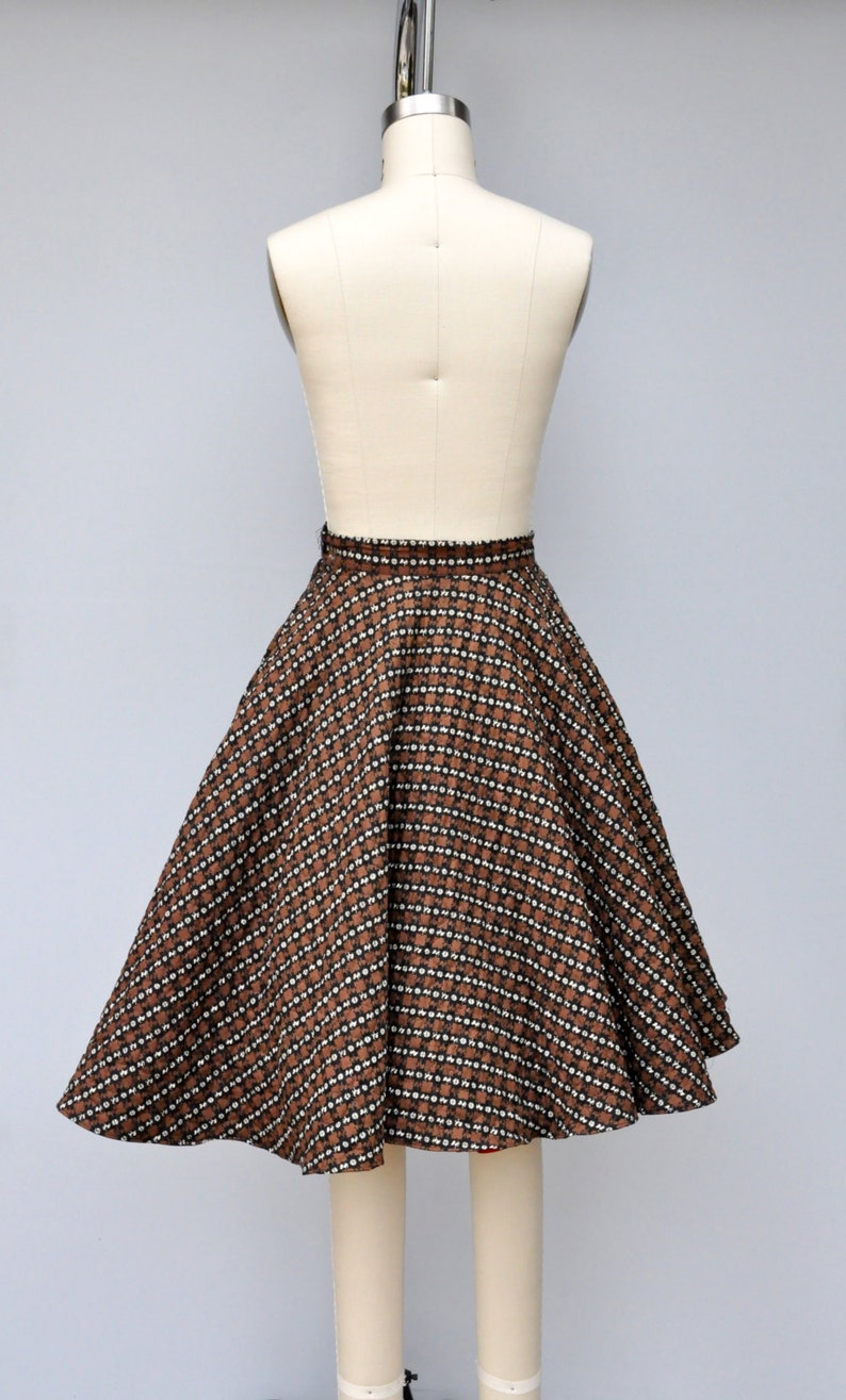 50s Full Skirt Quilted Circle Skirt 50s Novelty Print | Etsy