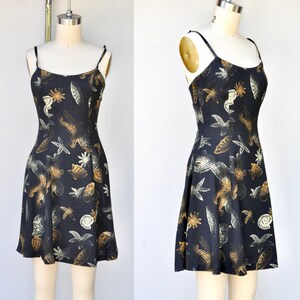 Fuzzi Dress Made in Italy - Blondes Fuzzi Dress - Novelty Print Dress - Mini Dress - Italian Designer Dress - Seashells Print Dress XS