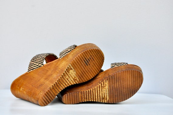 Vintage Kilim Clogs - Leather Wool & Wood Clogs M… - image 9