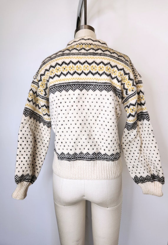 Vintage Icelandic Jacket Sweater Cardigan - Wool … - image 6