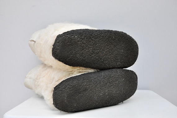 Vintage Winter Ivory Fur Boots - Real Fur Boots -… - image 10