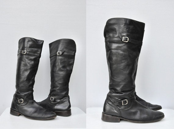 Vintage FRYE Leather Tall Boots - Equestrian Boot… - image 1