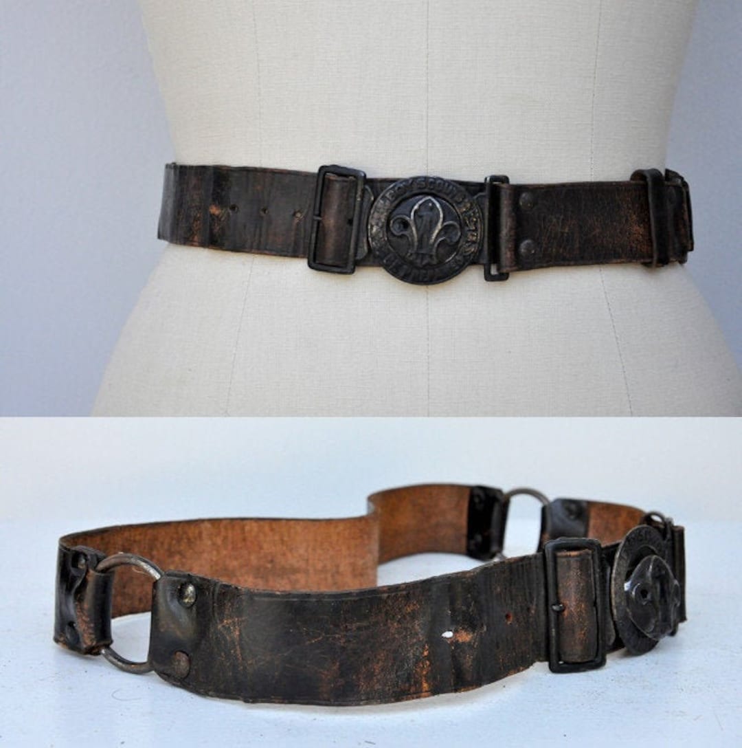【メーカー再生品】 Vintage 30s Belt Leather BSA - Belt Leather Scouts Boy 40s 小物