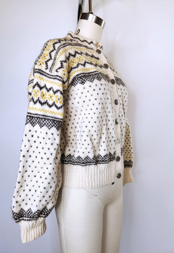 Vintage Icelandic Jacket Sweater Cardigan - Wool … - image 5