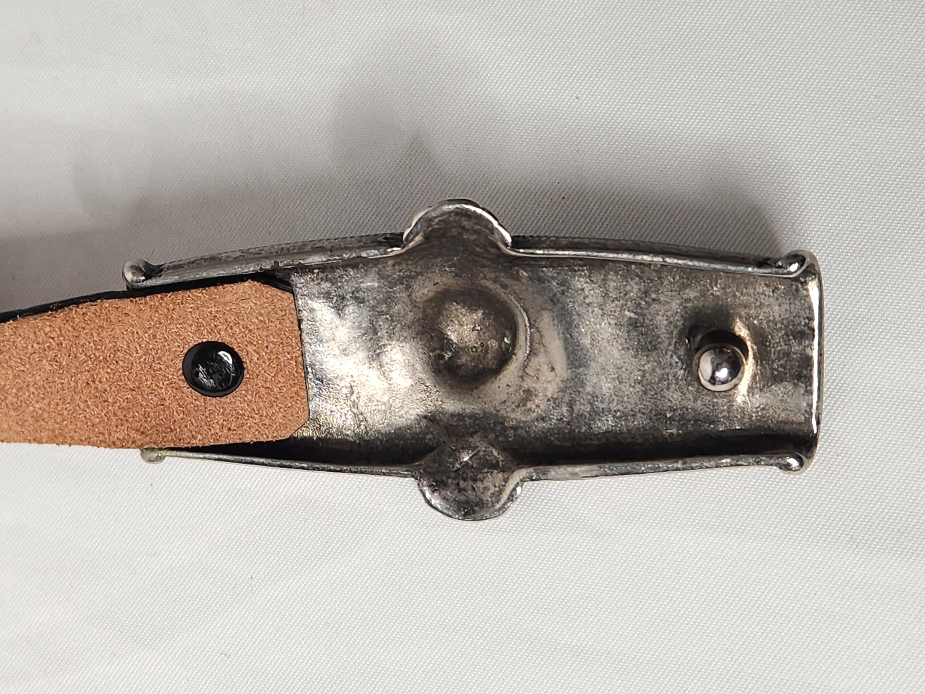 Vintage Studded Brown Leather Belt - El Corte Ingles Belt 