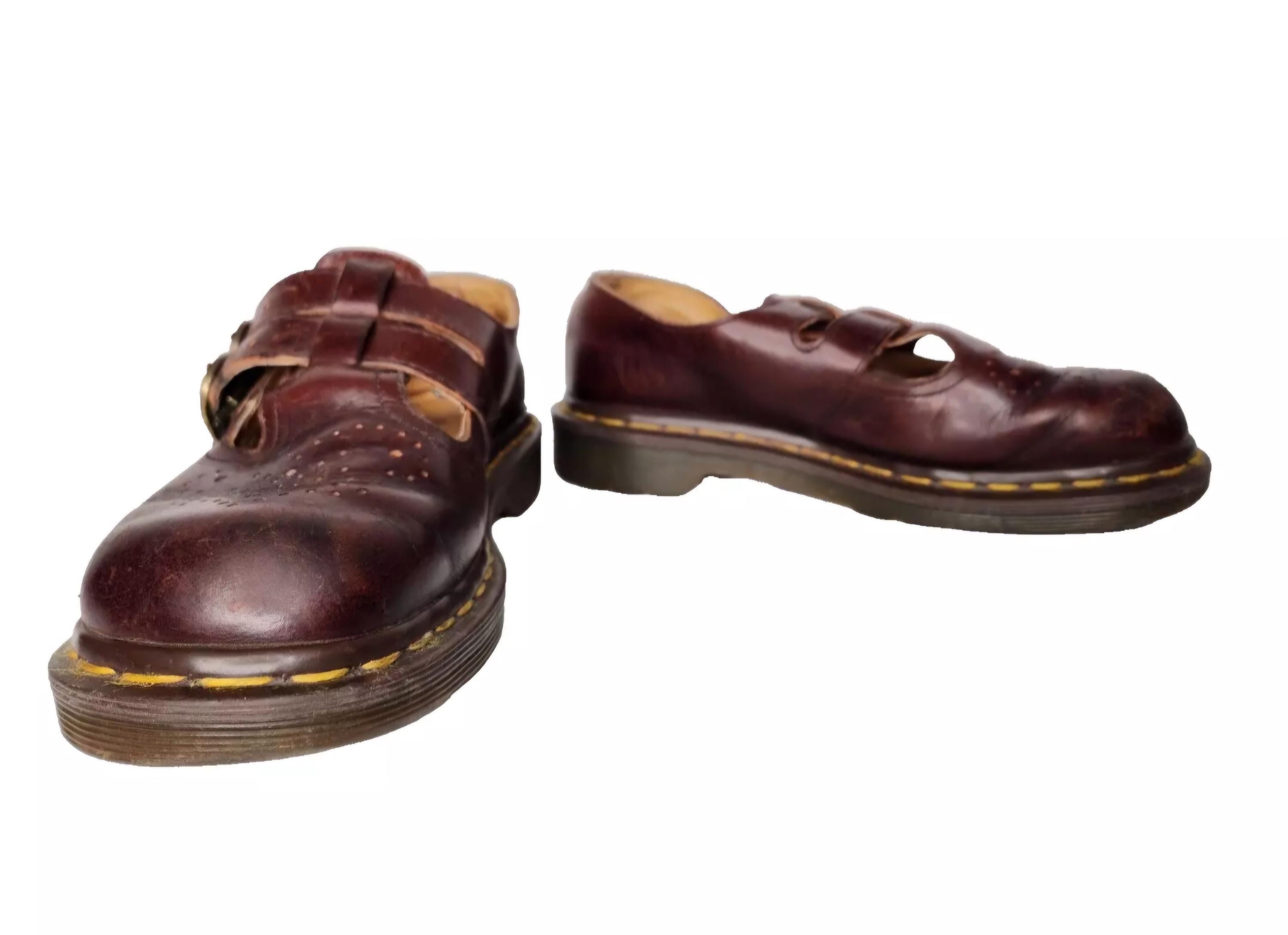 Dr Martens Mary Janes Tricolor Leather Vintage Made in England 8 Vintage Black Leather Doc Martens Shoes - Mary Jane T-strap  main image 3