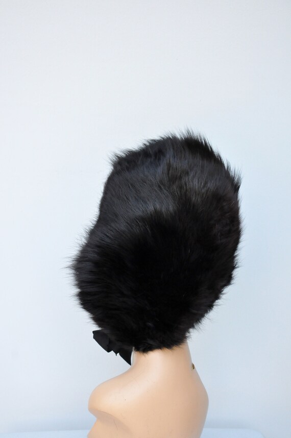 Vintage FOX Fur Hat - Pixie Hat - Fur Hat - Dark … - image 3