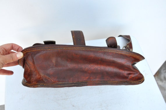 Vintage Leather Bag - Shoulder Bag - POCKETS Bag … - image 10