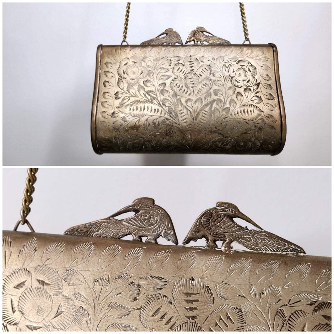 Antique 1900s Metal Hard Shell Bag Purse BIRDS Clasp Silver Brass Embossed  Engraved Metal Handbag Early 1900s Collectible Movie Prop Photo - Etsy