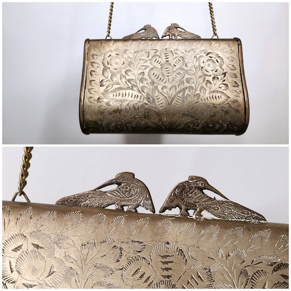 Antique 1900s Metal Hard Shell Bag Purse BIRDS Clasp Silver Brass Embossed  Engraved Metal Handbag Early 1900s Collectible Movie Prop Photo - Etsy