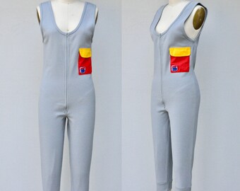 TUTA Tuta intera - Tasca frontale - Zip frontale - Anni '80 e '90 - Tuta da neve - Tuta da ciclista - Boho Hippie Minimalista taglia XS - S
