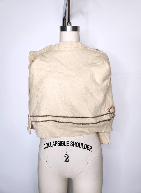 Vintage 30s 40s Cardigan Sweater - Cropped Crop W… - image 10
