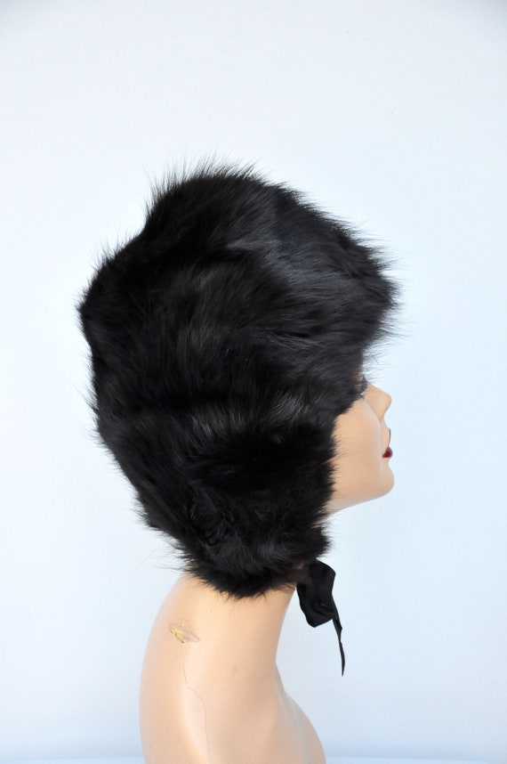 Vintage FOX Fur Hat - Pixie Hat - Fur Hat - Dark … - image 5