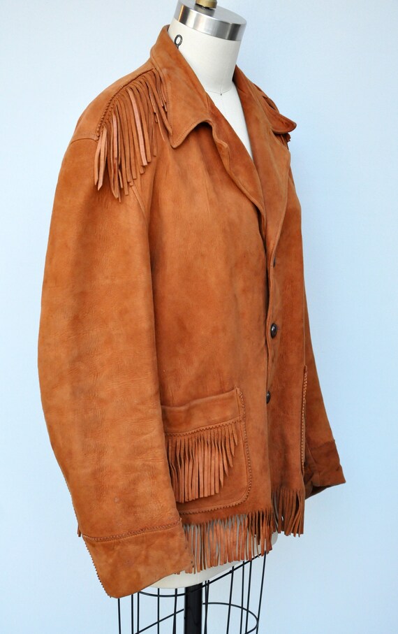 Vintage Fringed Leather Jacket Leather Jacket Wes… Gem