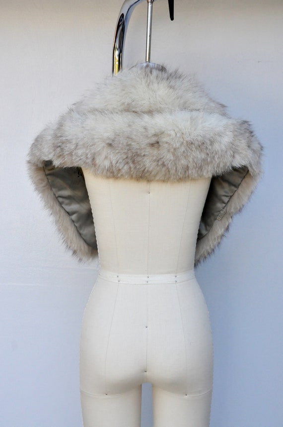 Vintage FOX Fur Stole Collar Shawl Shrug Cape - 4… - image 6