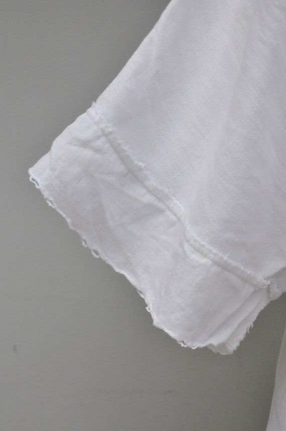 Asymmetrical White Cotton Blouse - Hand Embroider… - image 4