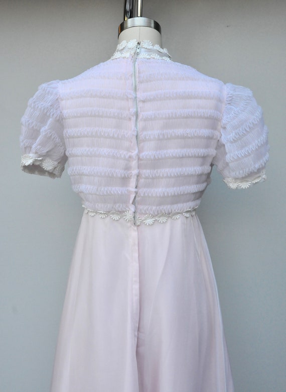 Vintage 60s Maxi Dress - Pink and White Dress - F… - image 10