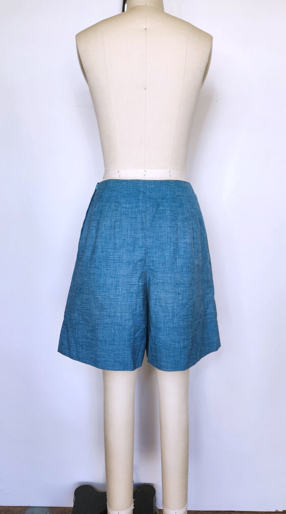 50s Shorts - High Waist Shorts - 50s Blue Shorts … - image 3