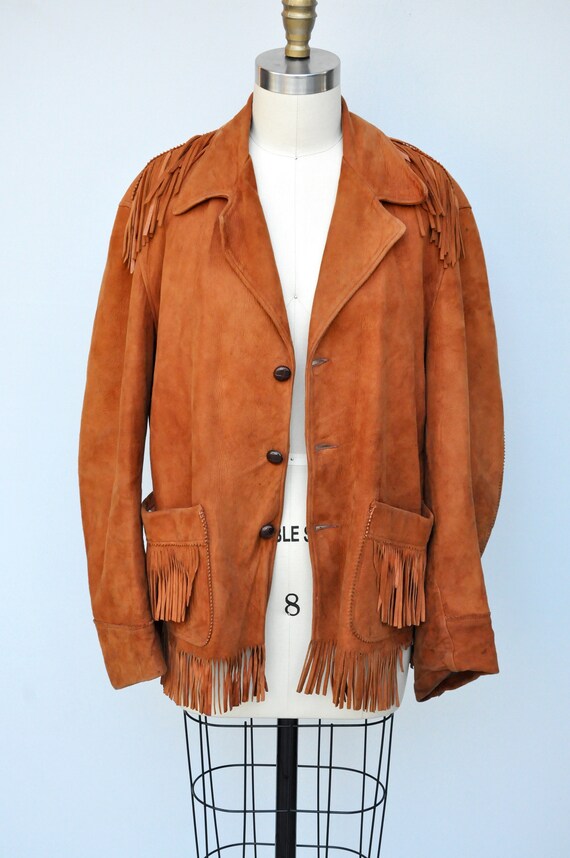 Vintage Fringed Leather Jacket - Leather Jacket -… - image 3