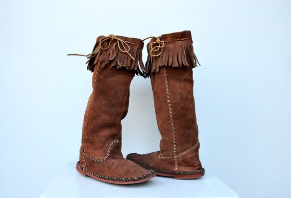 tall leather moccasins