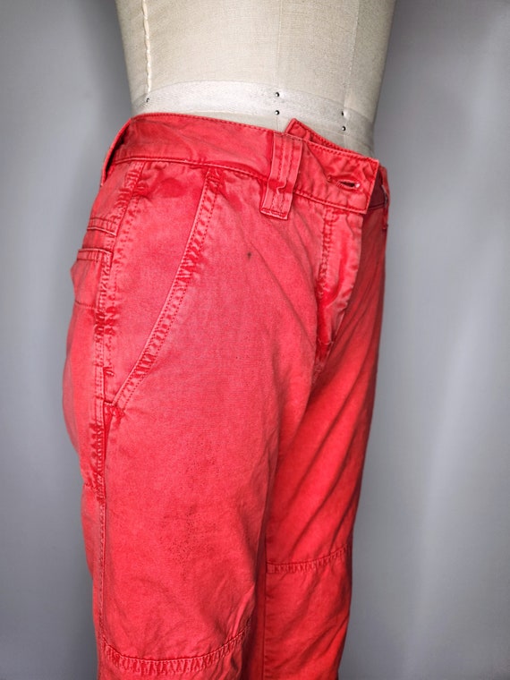 90s Utility Red Pants Jeans - High Waist Jeans Pa… - image 4