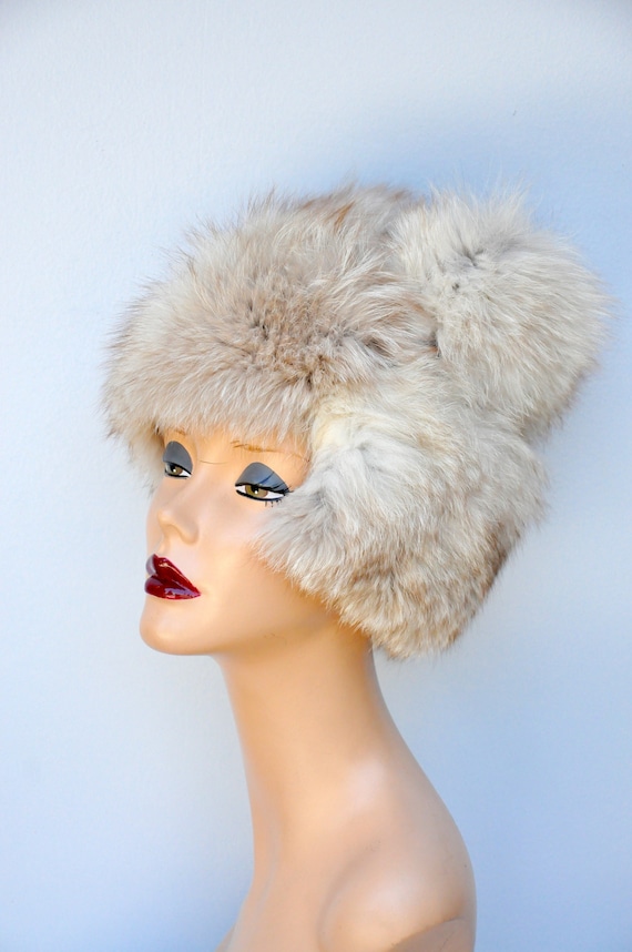 Vintage FOX Fur Hat - 50s 60s Mid Century Fox Fur… - image 6