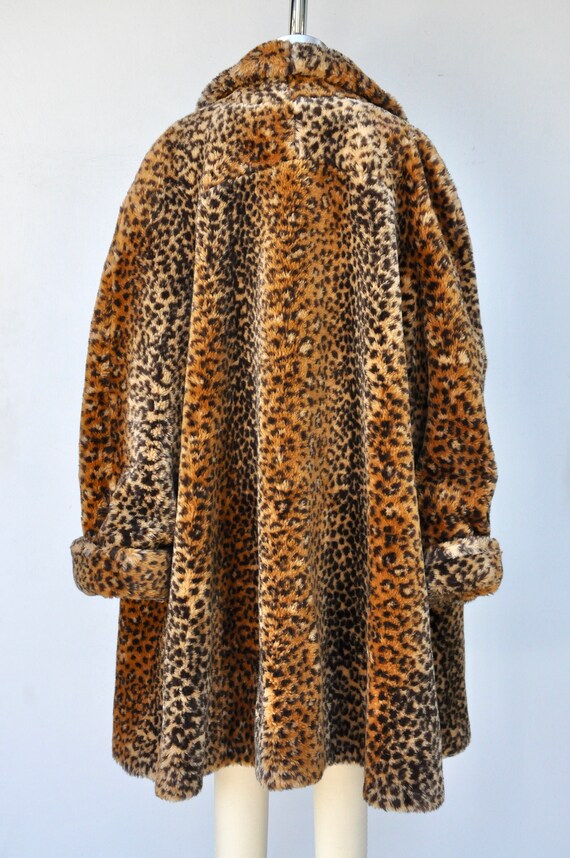 Faux Fur Leopard Coat - Vegan Leopard Print Coat … - image 8