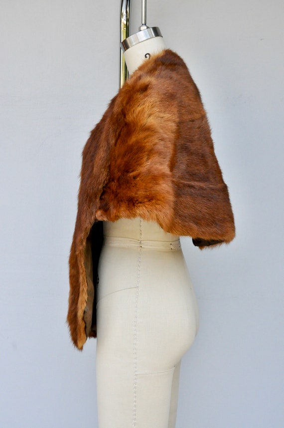 Vintage Mink Fur Stole Cape Capelet Wrap Shawl - … - image 5