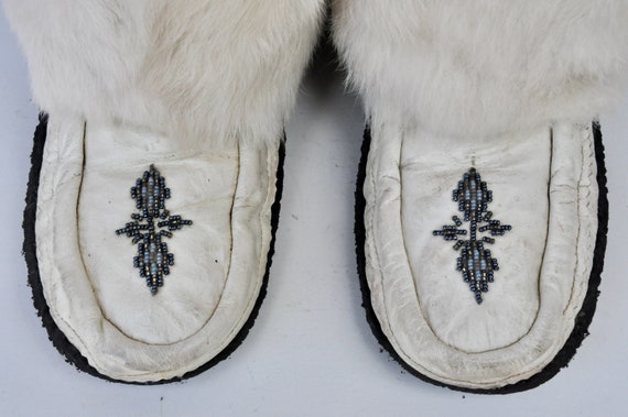 Vintage Winter Ivory Fur Boots - Real Fur Boots -… - image 7