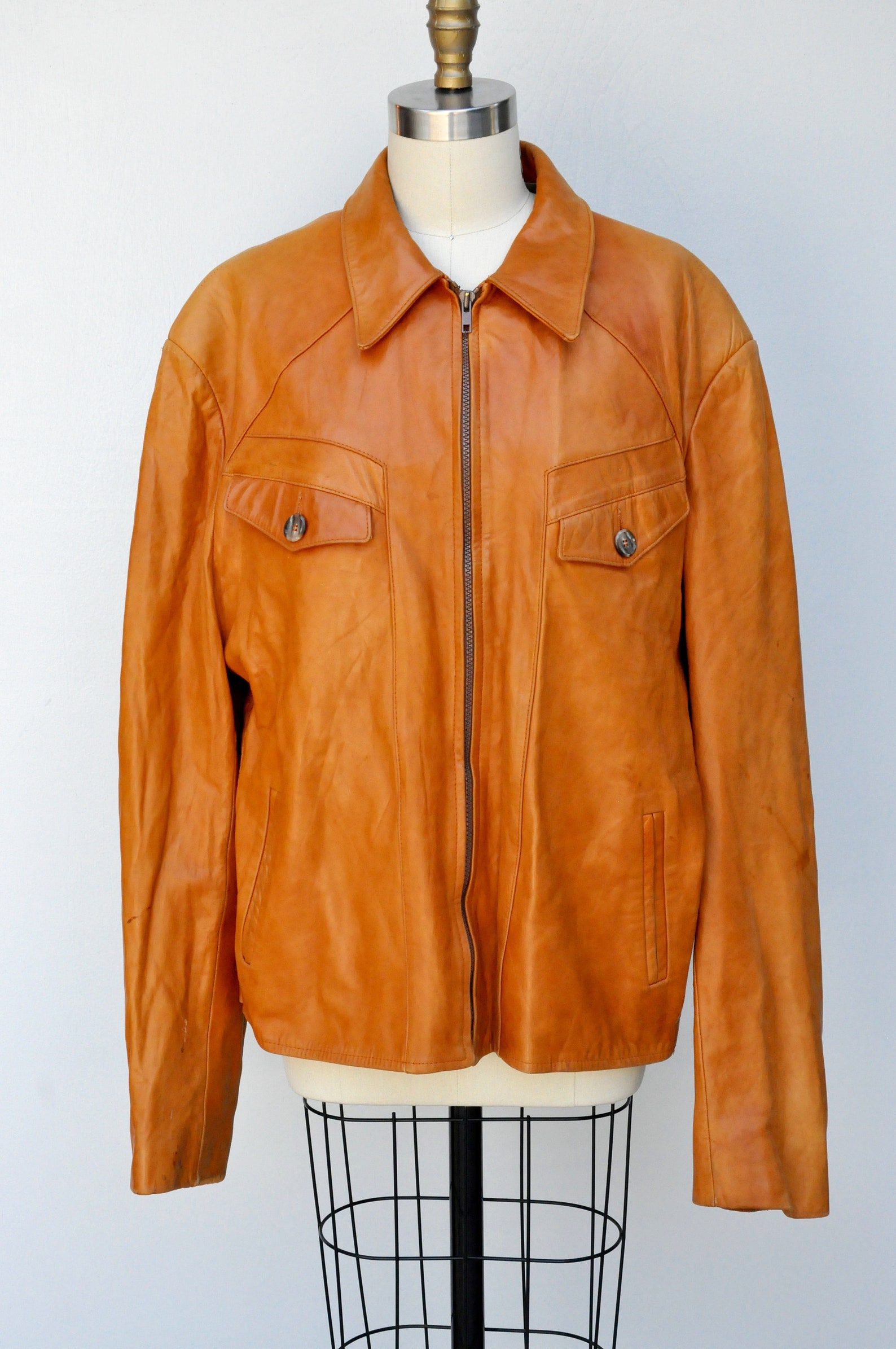 Vintage Men's Leather Jacket Buttery Soft Leather Jacket Etsy