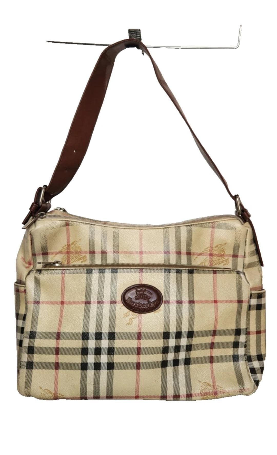 Burberry Vintage Shoulder Bag RARE Nova Check Coated Canvas Pvc
