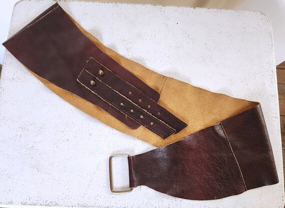 Vintage Wide Leather Belt - Supple Leather Belt - Wide Belt
