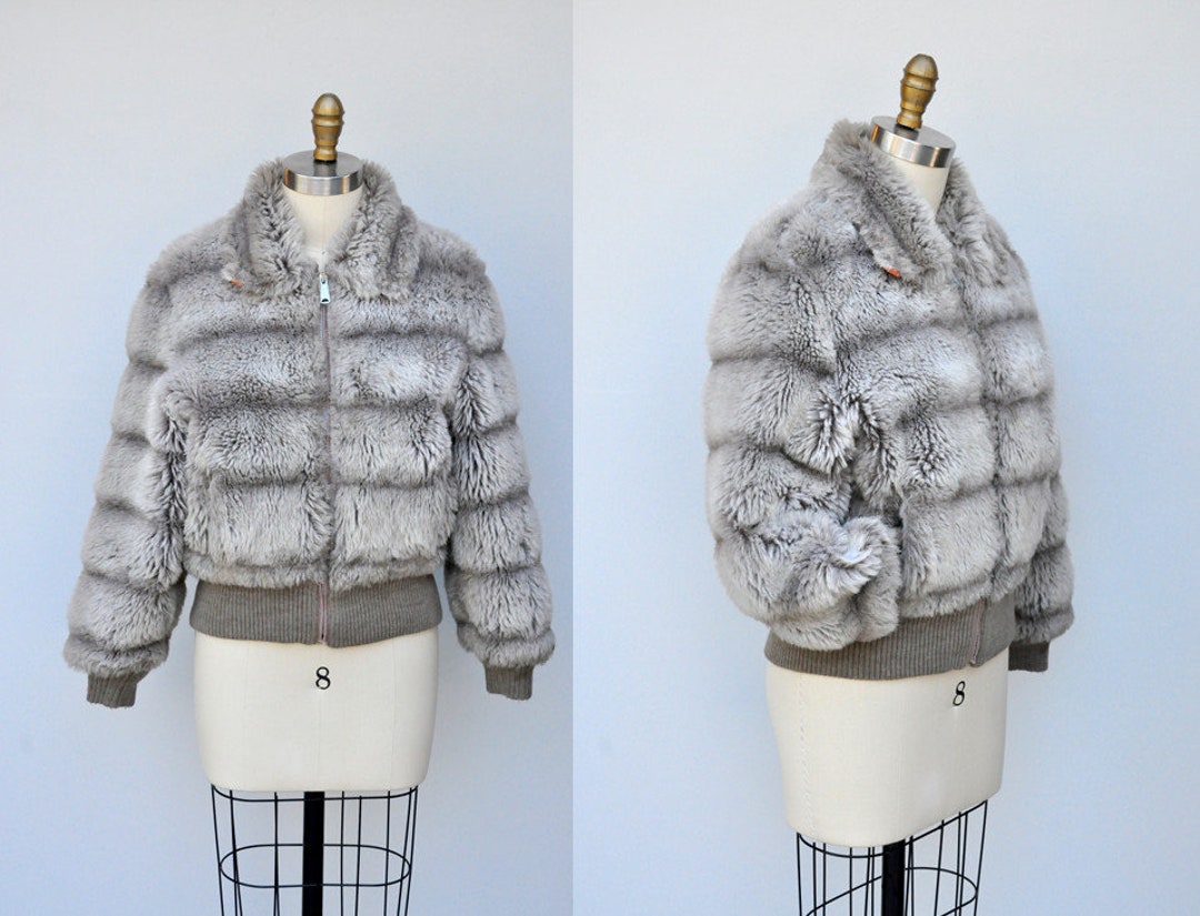 Vintage FAUX FUR Jacket 70s 80s Fur Jacket Faux Fur Bomber - Etsy Canada