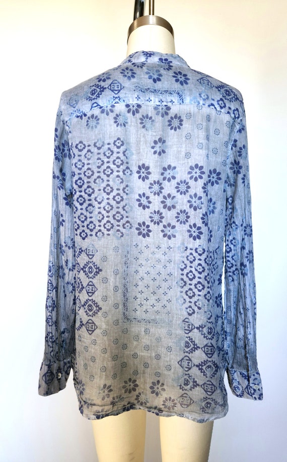 Vintage Indian Blouse - Cotton Indian Long Sleeve… - image 5