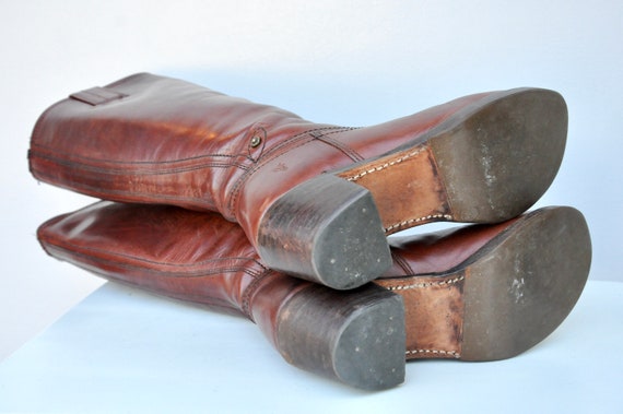 Heels Brown Leather Boots Frye 