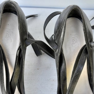 YSL Yves St Laurent Black Stiletto Pumps Shoes - High Heels - Gladiator Straps Shoes - Ankle Strap Shoes - Cocktail Elegant Couture 38 7.5 8 image 9