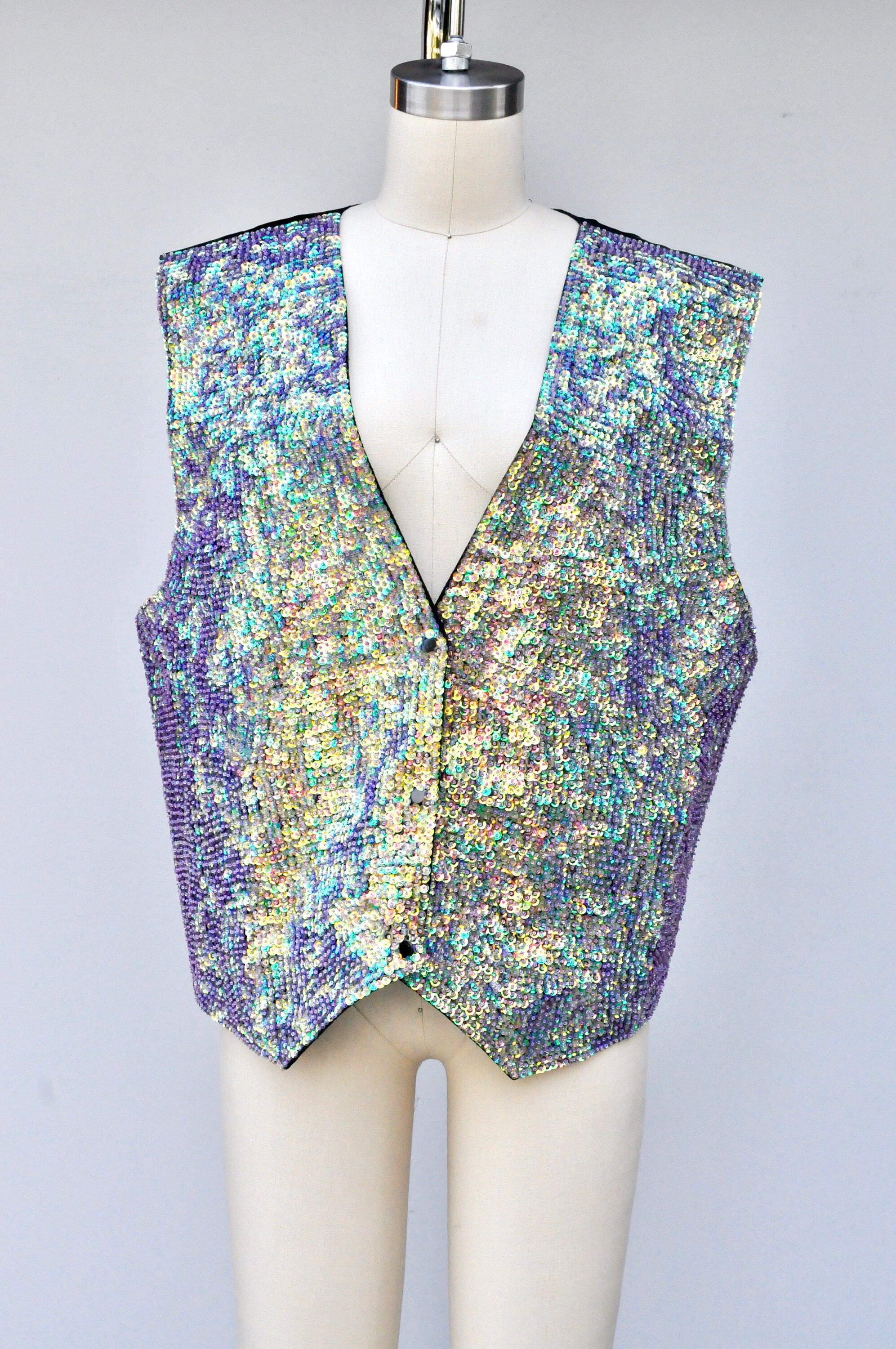 Vintage Heavily Sequined Vest Heavily Beaded and Sequined | Etsy