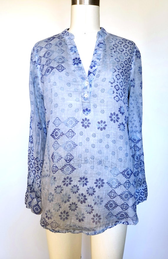 Vintage Indian Blouse - Cotton Indian Long Sleeve… - image 2