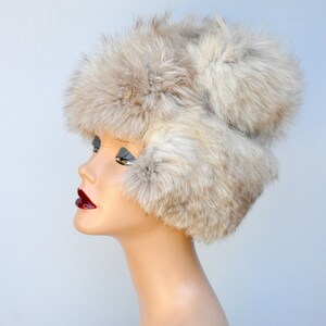 Vintage FOX Fur Hat 50s 60s Mid Century Fox Fur Hat Arctic Silver Fox Fur Hat Chunky Fox Fur Hat Fluffy Fur Hat Soft Fur Hat image 9