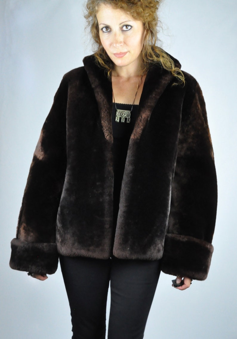 Vintage 40s Mouton Coat Chunky Fur Wool Shearling Coat Mid Etsy