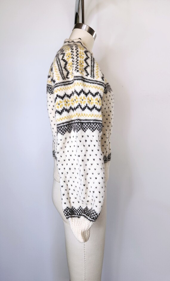 Vintage Icelandic Jacket Sweater Cardigan - Wool … - image 7