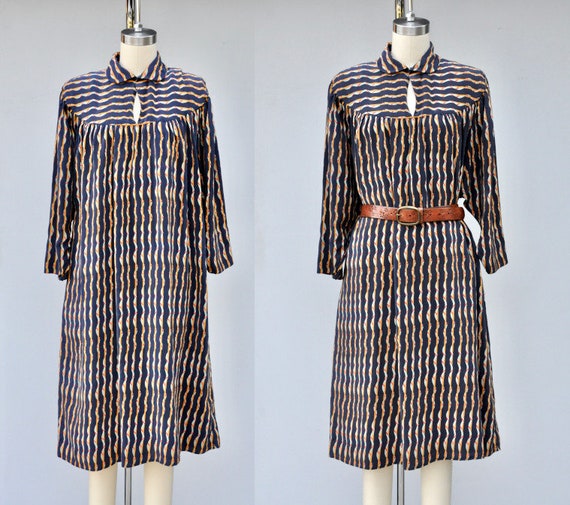 Vintage SILK Dress - Oversized Lagenlook Dress - … - image 1