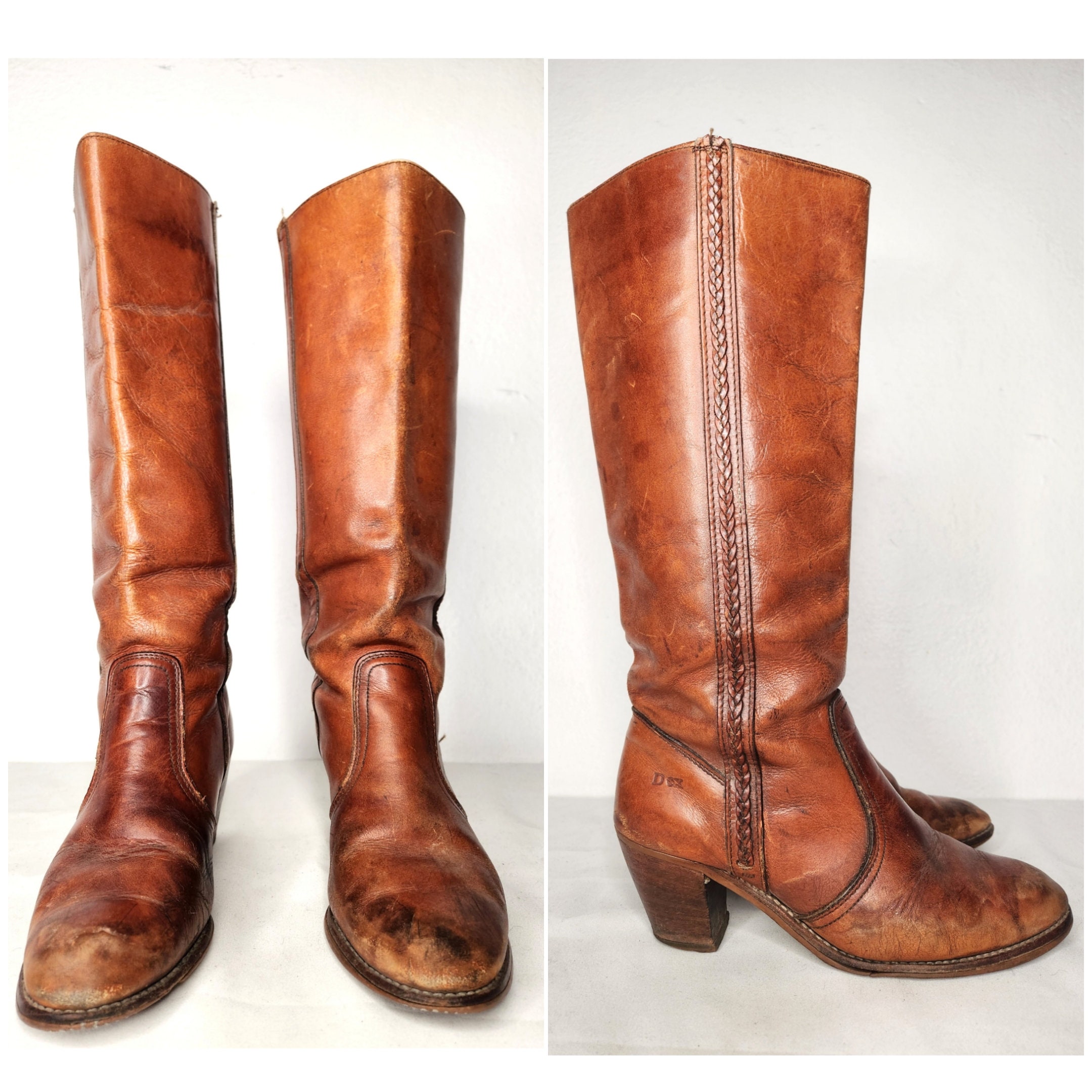 Original 70s Hippie Vintage Lambskin Boots