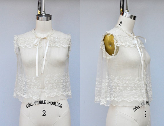 Vintage LACE Blouse - Lace Top - Ivory Lace - Shee