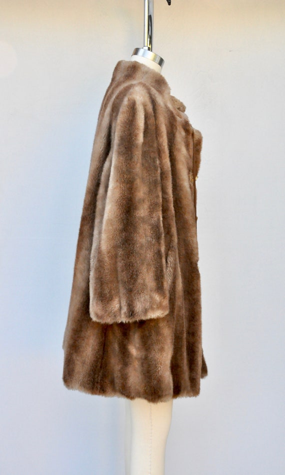 Vintage Faux Fur Coat Jacket - VEGAN Fur Coat - C… - image 3