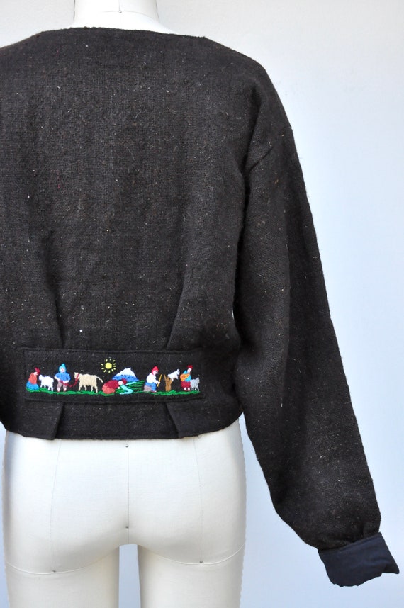 Vintage Wool Embroidered Jacket - Peruvian Bolivi… - image 6