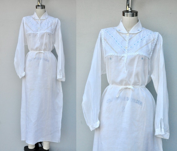 Linen Maxi Nightgown Lingerie - Slip Dress - Long Maxi Sheer Nightgown -  Long Sleeves - 50s 60s Nightgown Made in Italy Deadstock M - L - Etsy