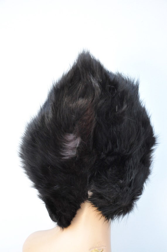 Vintage FOX Fur Hat - Pixie Hat - Fur Hat - Dark … - image 4